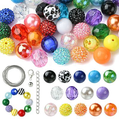 Round Opaque Acrylic Beads Kit OACR-CJC0002-05B-1