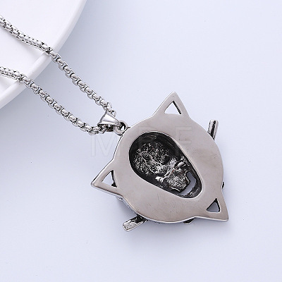 Retro Navy Style Pirate Skull Stainless Steel Punk Hip-hop Pendant Necklaces for Men JN9383-1