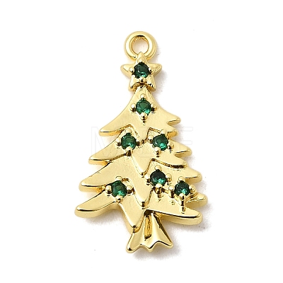 Christmas Brass Micro Pave Cubic Zirconia Pendants KK-L258-04G-A02-1