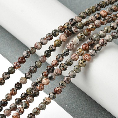 Natural Leopard Skin Jasper Beads Strands G-K365-C01-01-1