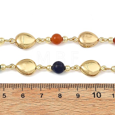 Natural & Synthetic Mixed Gemstone Handmade Round Beaded Chains AJEW-JB01653-02-1