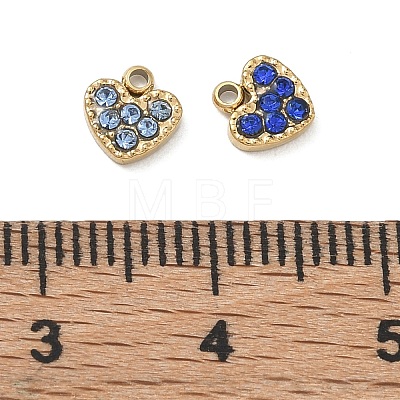 304 Stainless Steel Micro Pave Cubic Zirconia Charms CU-CBA5775-02G-1