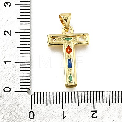 Brass Micro Pave Clear Cubic Zirconia Pendants KK-G521-01G-T-01-1