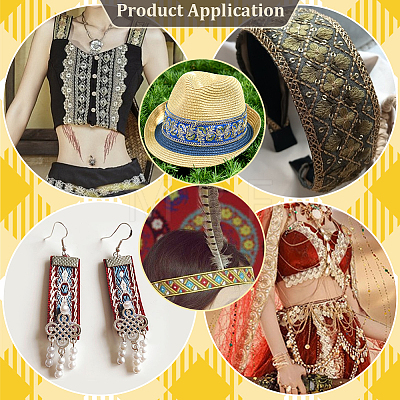 Ethnic Style Polyester Ribbon OCOR-WH0003-084A-1