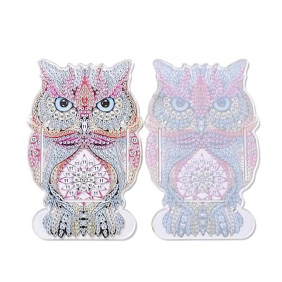 5D DIY Owl Pattern Animal Diamond Painting Pencil Case Ornaments Kits DIY-C020-01-1