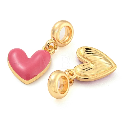 Rack Plating Alloy Enamel Heart European Dangle Charms FIND-B034-20G-02-1