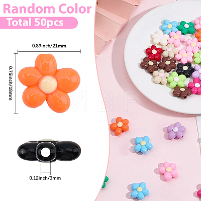 50Pcs Opaque Acrylic Beads MACR-SC0002-67-1