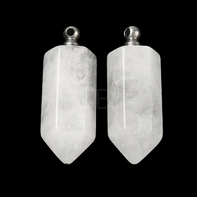 Natural Quartz Crystal Perfume Bottle Pendants G-H332-09P-01-1
