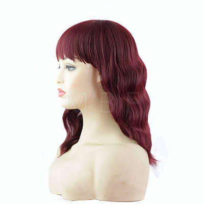 Full Head Short Curly Red Wigs with Bangs OHAR-D007-02-1