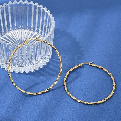 201 Stainless Steel Hoop Earrings EJEW-Q026-16G-D-1