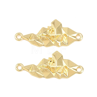 Brass Textured Cloud Connector Charms KK-F931-18G-1