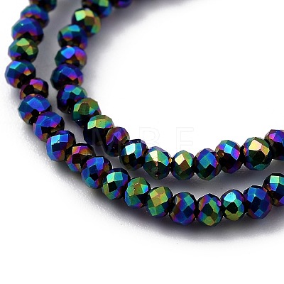 Faceted Rondelle Glass Beaded Necklaces NJEW-JN03004-1