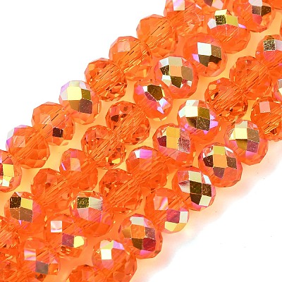 Electroplate Transparent Glass Beads Strands EGLA-A046-01B-24-1