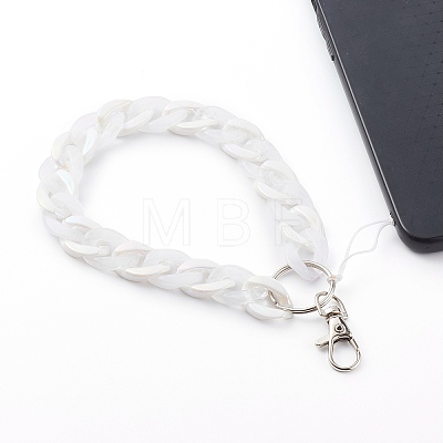 Acrylic Curb Chain Mobile Straps HJEW-JM00451-03-1