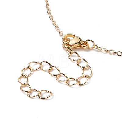 Natural Shell Word Mama Pendant Necklace with Golden Brass Cable Chains for Mother's Day NJEW-JN04151-02-1