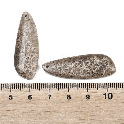 Natural Fossil Coral Pendants G-B187-01C-04-1
