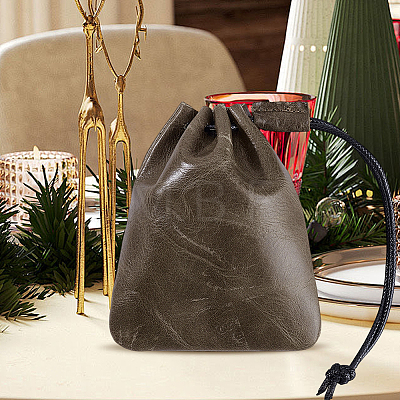 2Pcs Cowhide Jewelry Cosmetics Storage Bag ABAG-BBC0001-38B-1