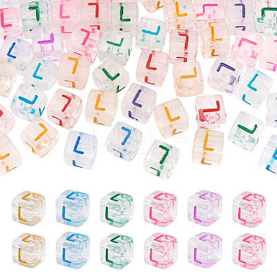 50Pcs Acrylic European Beads MACR-TADJ0001-13L-1