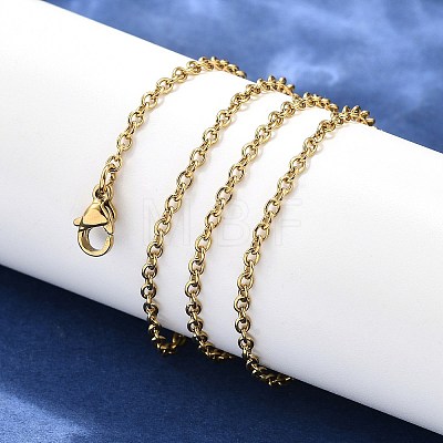 304 Stainless Steel Cable Chain Necklace Making X-STAS-P045-01G-A-1
