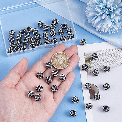 50Pcs Polymer Clay Rhinestone Beads PORC-OC0001-13A-1