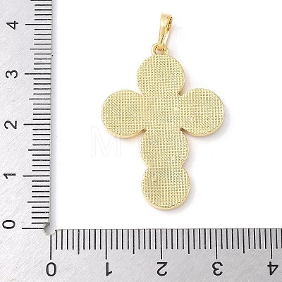 Brass Pave Natural White Shell Pendants KK-S522-01D-G-1