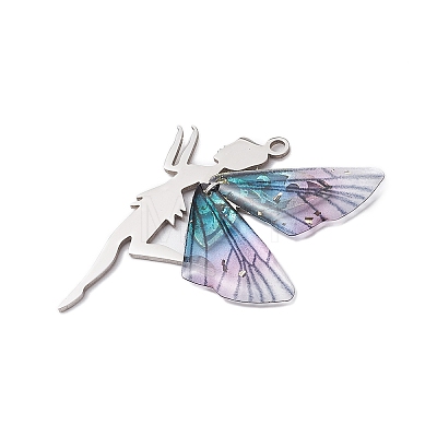 3pcs Gradient Color Resin Pendants PALLOY-TA00173-1
