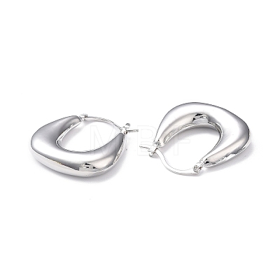 Rack Plating Brass Handbag Shape Hoop Earrings for Women EJEW-F306-06P-1