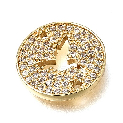 Brass Micro Pave Clear Cubic Zirconia Connector Charms CU-CBAA556-04B-1