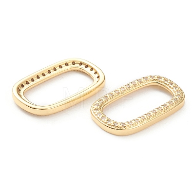 Brass Micro Pave Cubic Zirconia Linking Rings ZIRC-P082-04A-G-1
