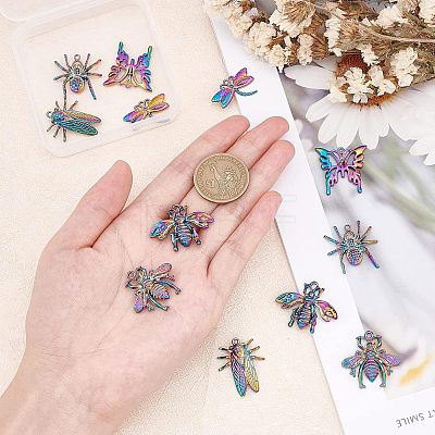  12Pcs 6 Styles Plated Alloy Pendants FIND-NB0001-39-1