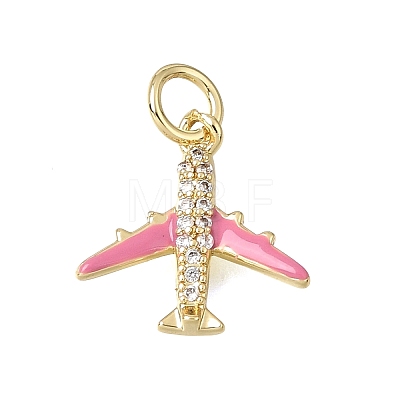 Brass Micro Pave Clear Cubic Zirconia Charms CU-CBAEEA8-36B-G-1