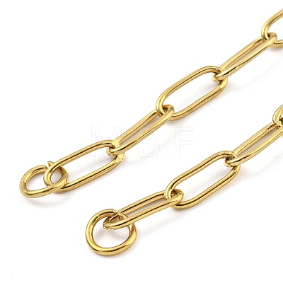 304 Stainless Steel Paperclip Chains Necklace Makings LS-AJEW-P119-05G-1