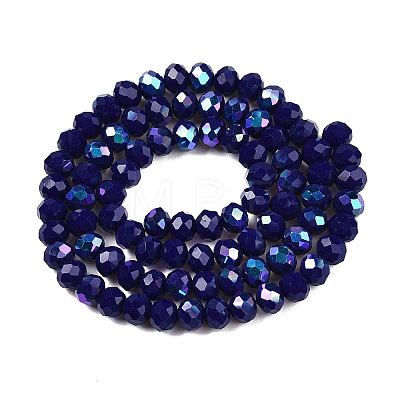 Electroplate Opaque Solid Color Glass Beads Strands EGLA-A044-P6mm-L07-1