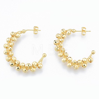 Brass Stud Earrings for Women EJEW-N011-95-1