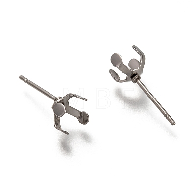 304 Stainless Steel Stud Earring Settings X-STAS-H130-18C-P-1