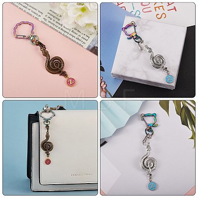 20Pcs 10 Styles Rainbow Color Vacuum Plated Alloy Keychain Clasps JX114A-1