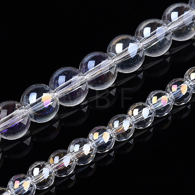 Electroplate Transparent Glass Beads Strands GLAA-T032-T4mm-AB13-1