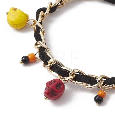 Halloween Aluminium Twisted Curb Chains Bracelets BJEW-TA00468-1