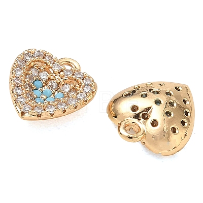 Brass Micro Pave Sky Blue Cubic Zirconia Charms CU-CBAB0CF-14G-1