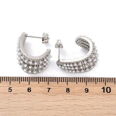 Brass Stud Earrings KK-U058-68P-1