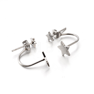 304 Stainless Steel Ear Studs EJEW-P045-14P-1
