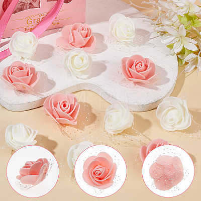 200Pcs 2 Colors 3D Foam Rose Ornament Accessories DIY-CP0008-67-1