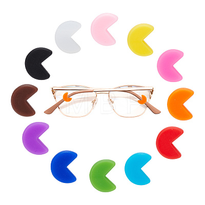 DELORIGIN 24 Pairs 12 Colors Silicone Eyeglasses Ear Grips Sleeve Holder AJEW-DR0001-19-1