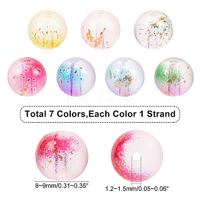 Frosted Spray Painted Glass Beads Strands GLAA-PH0008-17-1