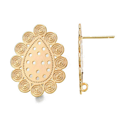 Brass Stud Earring Findings KK-N232-336LG-1