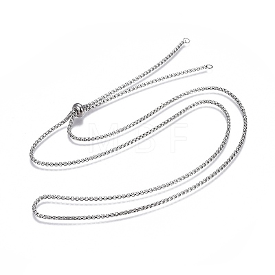 Tarnish Resistant Adjustable 304 Stainless Steel Slider Necklaces MAK-L026-05B-P-1