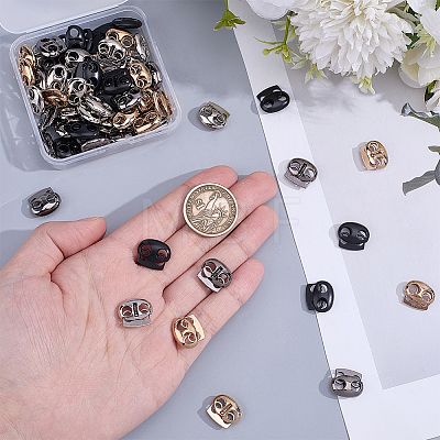 64Pcs 4 Colors Alloy Cord Locks FIND-ME0004-01A-1