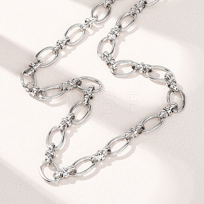 10MM 304 Stainless Steel Oval Link Chain Necklaces for Women X-NJEW-G194-04P-1