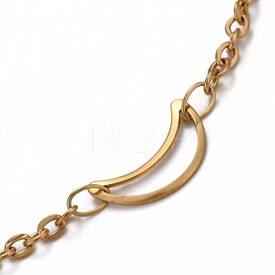 304 Stainless Steel Cable Chain Anklets AJEW-H104-05G-1
