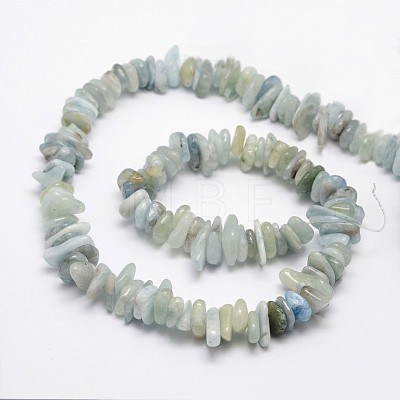 Chips Natural Aquamarine Beads Strands G-N0164-13-1